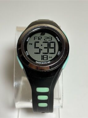 Skechers SR2020W Black & Mint Digital Sport Watch